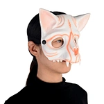 Máscara de gato de calavera blanca